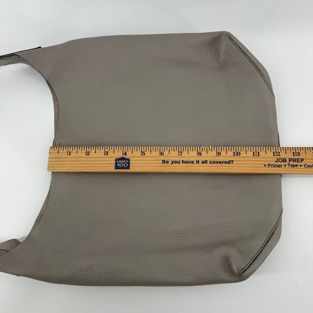 Michael Kors Junie Pebbled Leather Hobo Shoulder Bag Pearl Grey 30T8TX5H2L